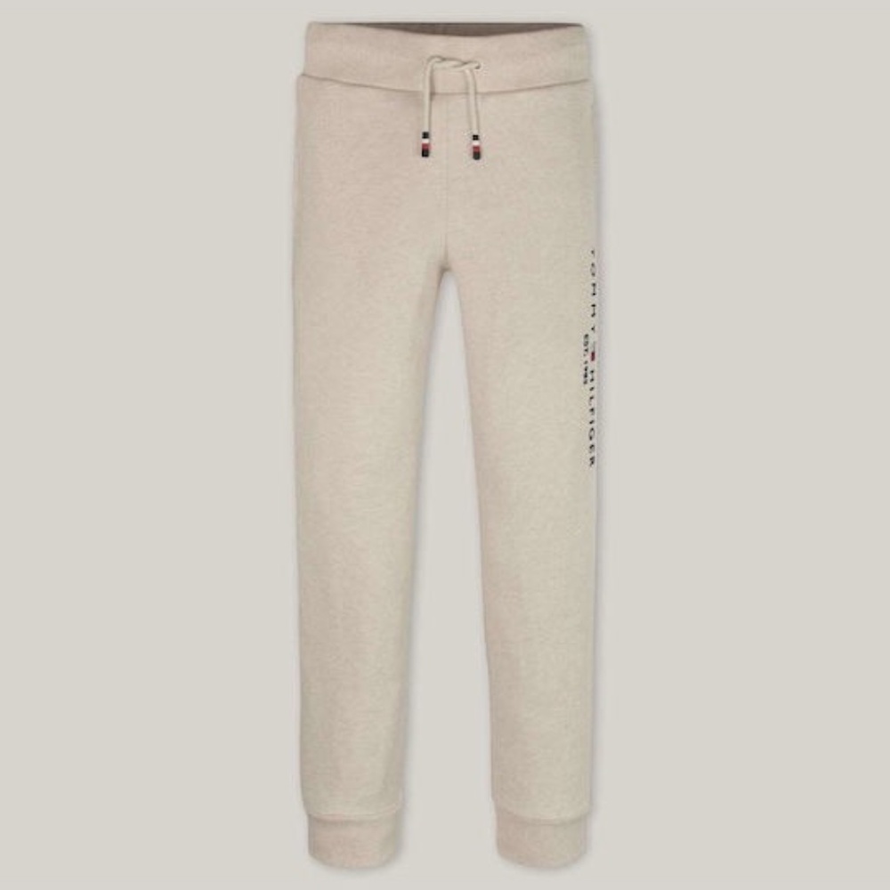 Tommy Hilfiger Jogger Sweatpants Little Boys 4-5 Ecru Logo Drawstring Pocket EUC